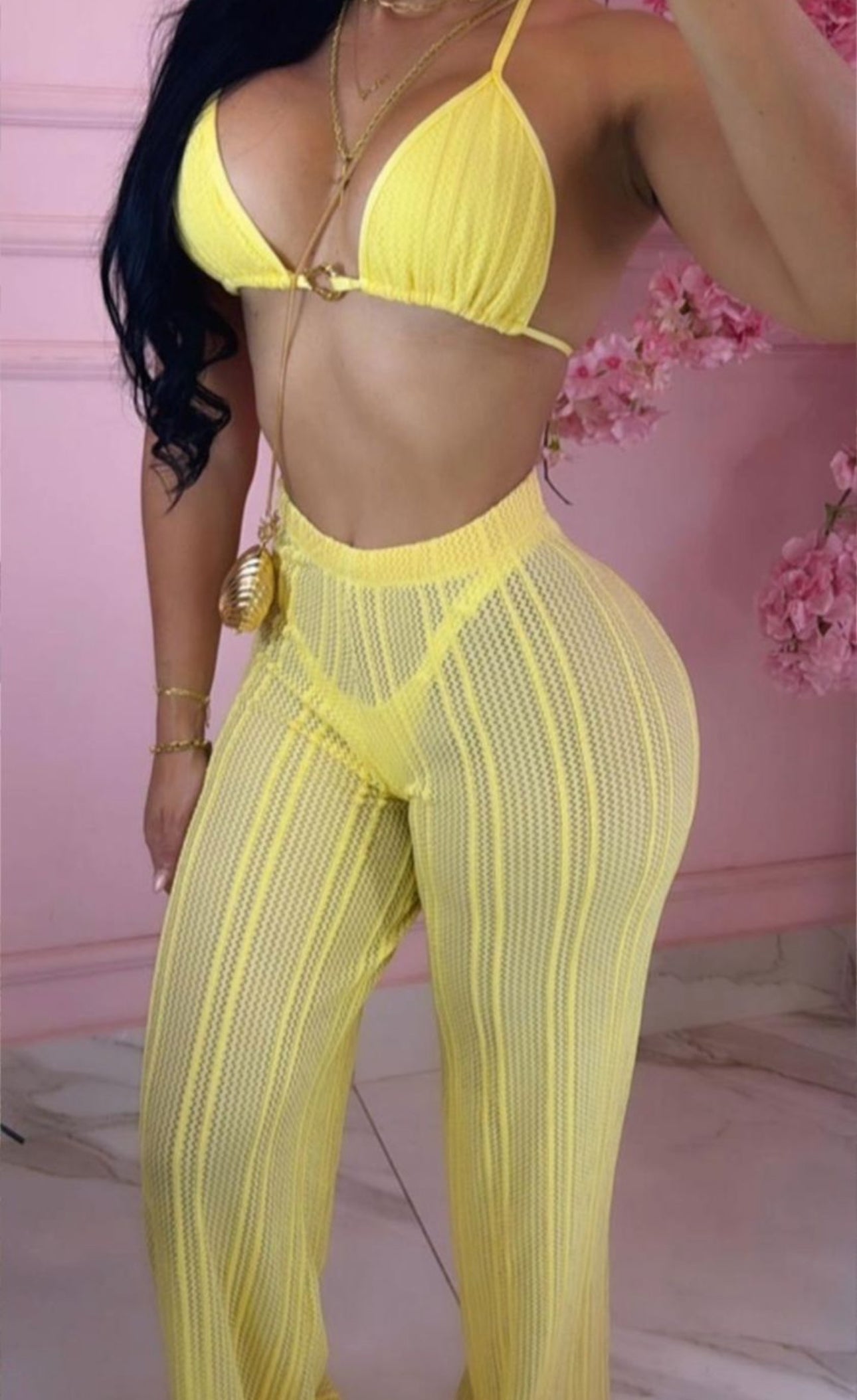 Conjunto amarelo Maria bonita