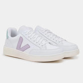 TÊNIS VERT V-12 COURO EXTRA ROSA E BRANCO