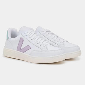 TÊNIS VERT V-12 COURO EXTRA ROSA E BRANCO